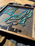 Custom Handcrafted Wood RFC Course Map Tray